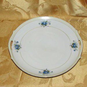 Nippon Antique Cake Serving Plate Round Platter circa 1918 Hand Painted Floral